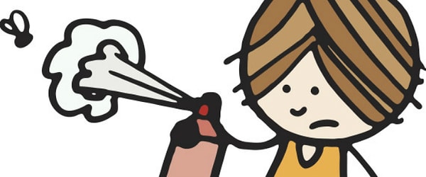 Лак для волос помогает в борьбе с надоедливыми насекомыми.