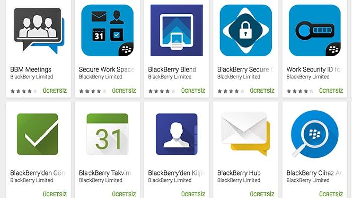 Tüm Blackberry Uygulamaları Google Play'de