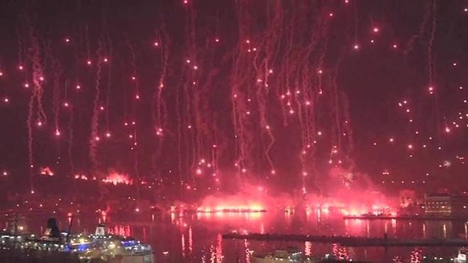 Gönül Verdikleri Takım İçin Şehri Ateşe Veren Torcida Split'in 65. Yıl Kutlaması