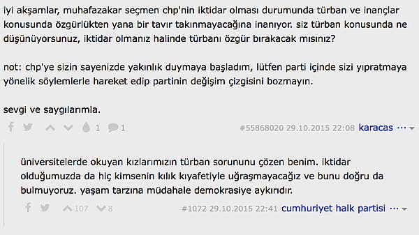 11. Muhafazakar seçmen, inanç anlamında özgürlükten yana tavır takınmayacağınızı düşünüyor. İktidar olursanız türban serbest olacak mı?