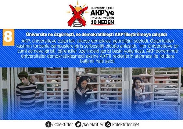 8. Üniversite ne özgürleşti, ne demokratikleşti AKP’lileştirilmeye çalışıldı.