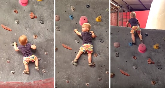Düz Duvara Tırmanan 19 Aylık Süper Bebek