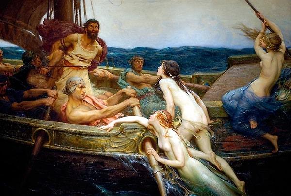 11. Odysseus Tanrıça Kirke’nin sözünü dinledi ve sirenlerin yaşadığı kayalıklara yaklaşırken arkadaşlarının kulaklarını balmumu ile tıkadı.