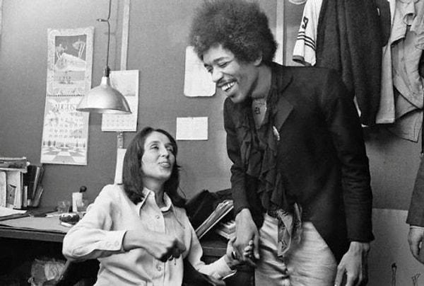 36. Joan Baez ve Jimi Hendrix.