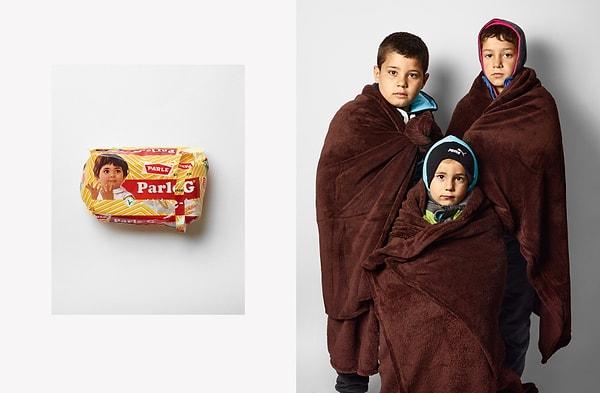 6. Solda Kader 9 yaşında, sağda Muhammed 10 yaşında ve ortada Caesar 3 yaşında Suriyeliler
