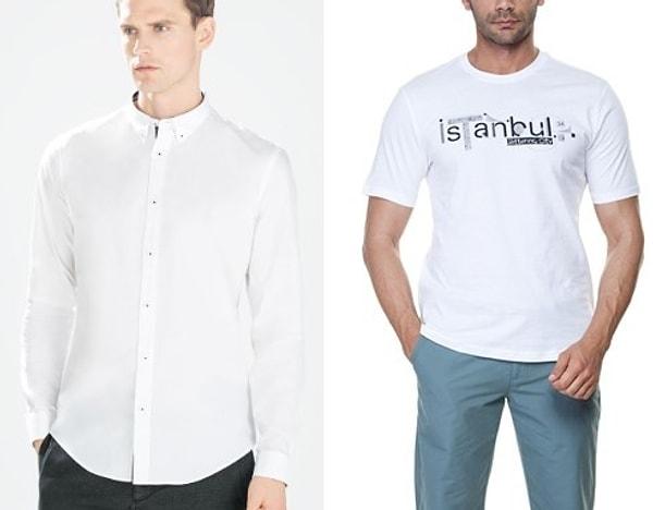 11. Zara yeni sezon beyaz gömlek - İstanbul veya İstiklal Caddesi temalı tişört