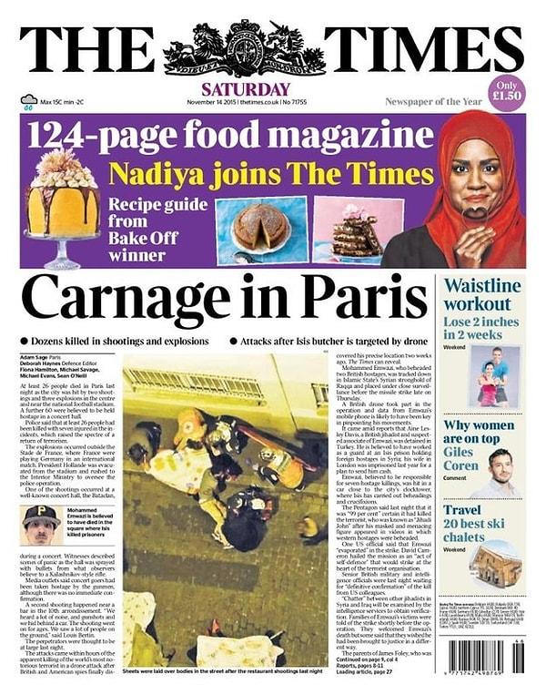 2. The Times (Birleşik Krallık): Paris'te Katliam