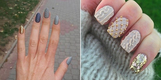 Trend Alarmı: Soğuk Kış Günlerinde Örgü Etkisiyle İçinizi Isıtacak 15 Nail-Art Örneği