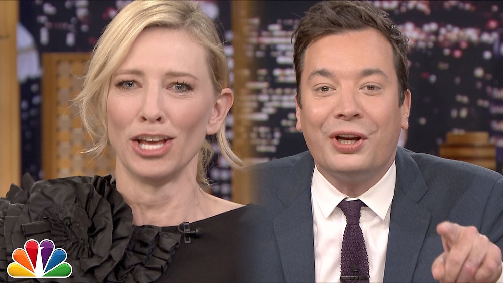 Кейт Бланшетт и Джимми Фэллон решили поменяться губами. И это было действительно жутко!
