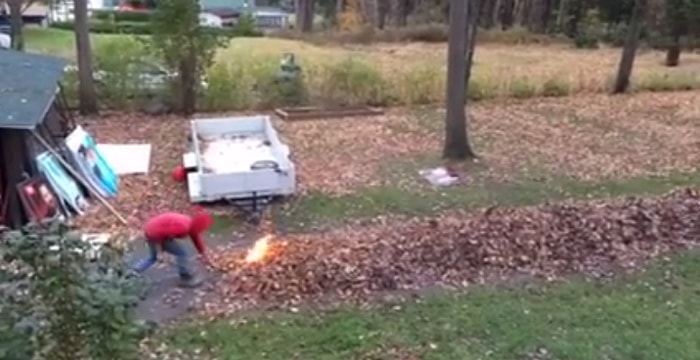 Bir Anda Alevli Yola Dönüşen Yaprakların Ağzı Açık Bırakan Görüntüsü