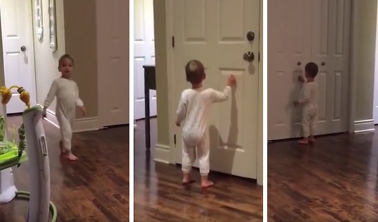 Evdeki Bütün Kapıları Çalıp "Ufak" Diyen Garip Bir Kelime Haznesi Olan Sevimli Bebik