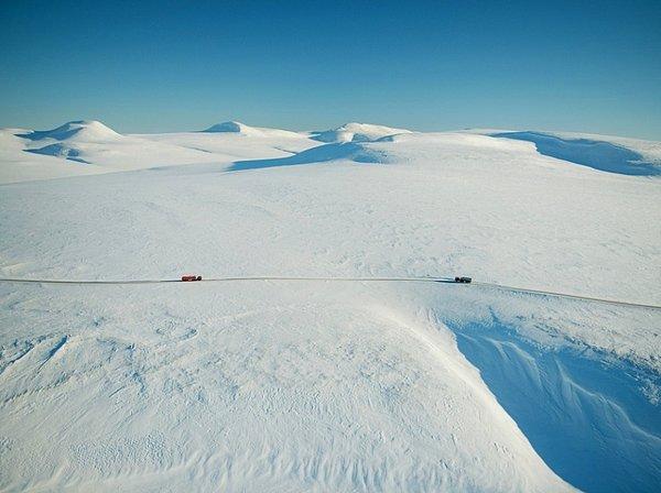 60. Buz üstündeki yol, Çukotka Yarımadası, Rusya