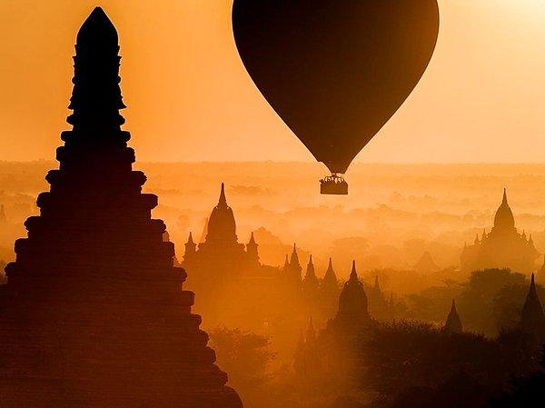 97. Bagan'da gün doğumu, Myanmar