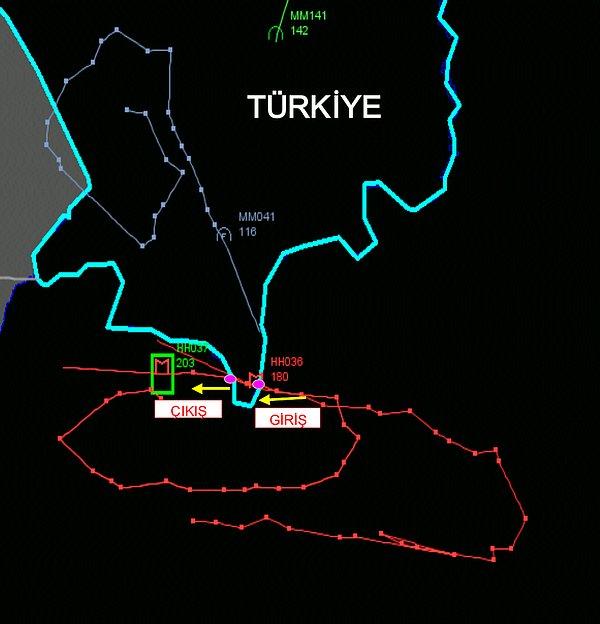 Rusya'nın sınır ihlal etmedik açıklaması sonrası Türkiye vurulan uçağın iz analizini paylaşmıştı...