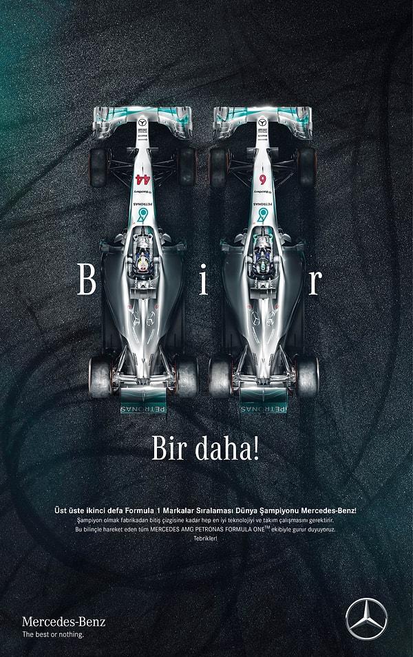 Üst üste 2 defa şampiyon olan Mercedes AMG Petronas takımını ve Lewis Hamilton'ı gönülden kutluyoruz.