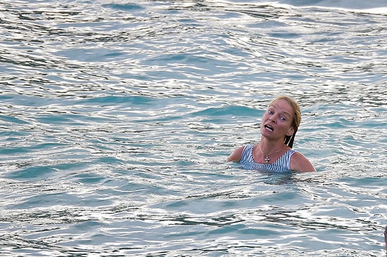 Ума Турман отдыхает на острове Сент-Барт