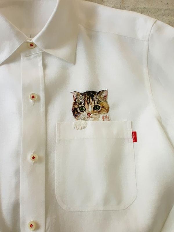 8. Kedi desenli gömlek