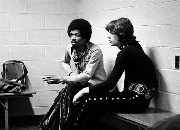 35. Jimi Hendrix ile Mick Jagger, 1969