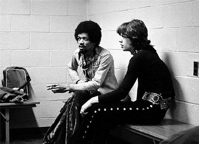 35. Jimi Hendrix and Mick Jagger, 1969