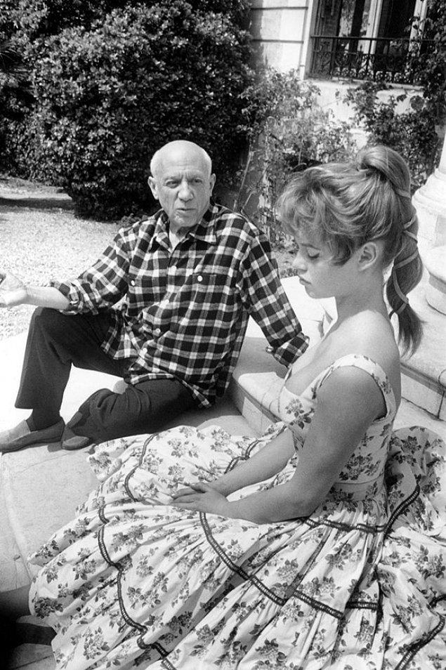 9. Pablo Picasso and Brigitte Bardot, 1956.