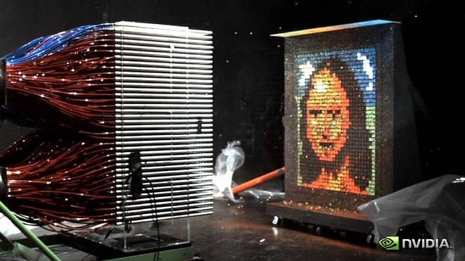 Mythbusters Ekibinden Paintball Makinesi ile 80 Milisaniyede Muhteşem Mona Lisa Portresi