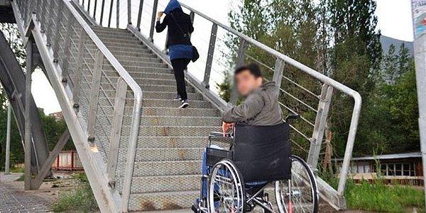 Türkiye nüfusunun yüzde 12,3’ünü oluşturan engellilerin; 1# Mimari Sorunlar (erişebilirlik, kaldırımların uygun olmayışı, merdivenler, rampalar v.b gibi.)