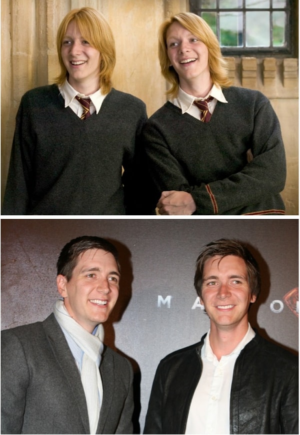 James ve Oliver Phelps (Fred ve George Weasley)