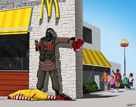 Война и мир. Серия мощных и жестких иллюстраций от Гюндуза Агаева