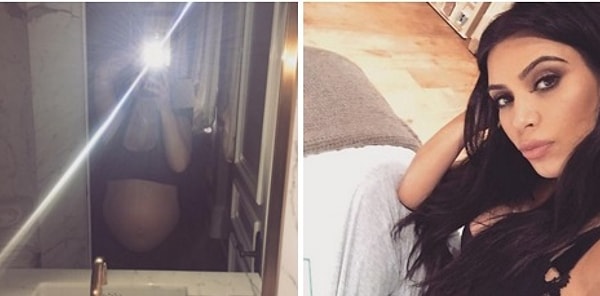 Напоминаем, что Сейнт родился в субботу, 5 декабря. И буквально за день до его рождения Ким запостила фото с подписями: «Готова в любом случае» и «В ожидании».