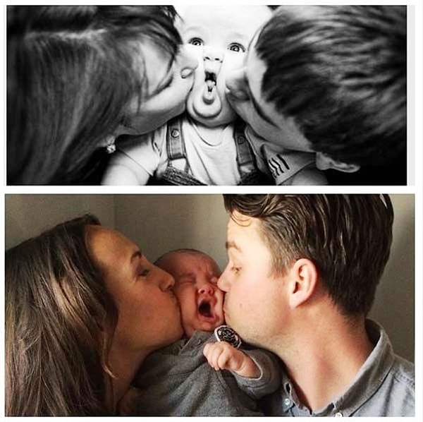 Целуй крепче, тогда он не будет плакать!