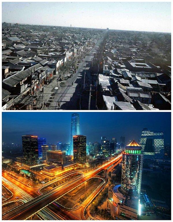 8. Dünyada havası en kirli şehir olduğu gerçeğini bir kenara bırakırsak, 40'lardan bugüne Pekin de epey bir mesafe katetmiş.