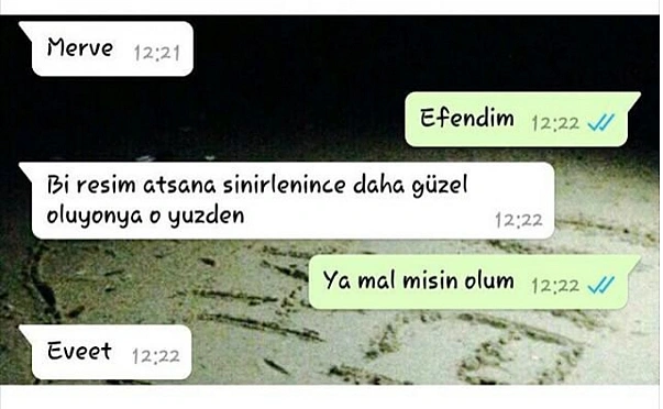 Sinirlenince çok güzel oluyorsun