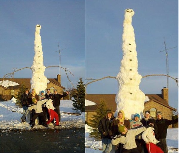 6. Снеговик-небоскреб