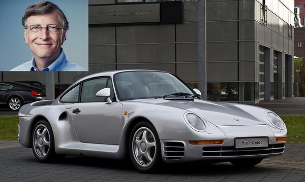 3. Один из создателей компании Microsoft Билл Гейтс и его Porsche 959.