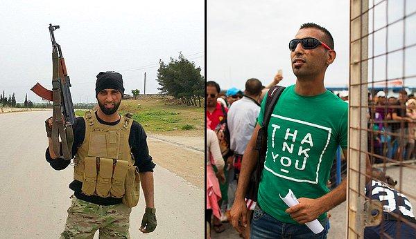 30. Suriyeli eski isyancı komutanı, 30 yaşındaki Laith Al Saleh'in iki fotoğrafı.