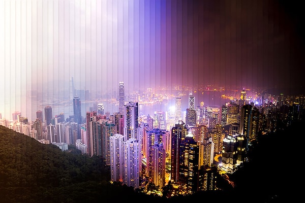 1. Гонконг. Общее количество объединенных фотографий - 57, время съемок - 1 час 40 минут