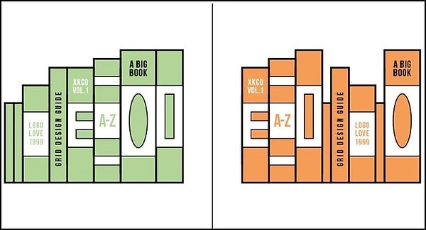 9. Как расположены твои книги на полке?