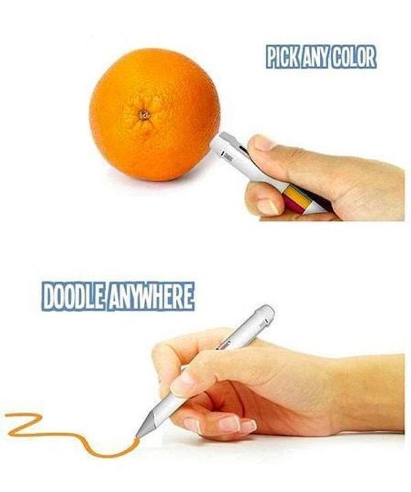 4. Herhangi bir rengi tarayarak, o renkte yazmanızı sağlayan bu kalem...