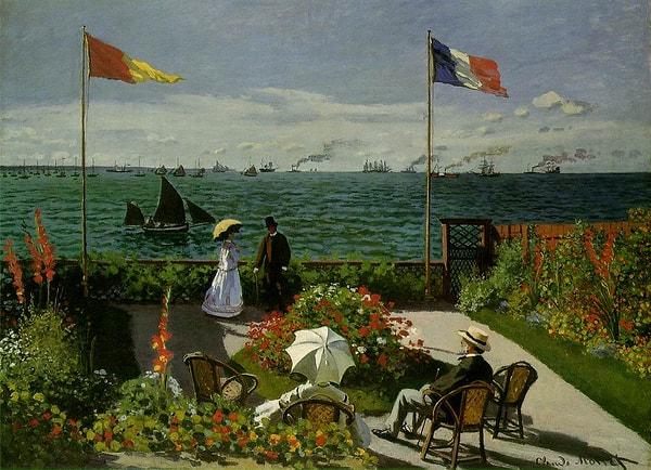 1. İlk olarak: Monet'in ünlü tablosu Jardin à Sainte-Adresse'in içinde kendini nerede ve nasıl görüyorsun?