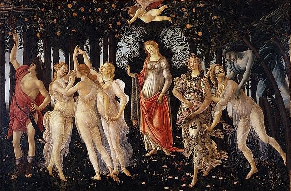3. Botticelli'nin Primavera tablosunda gözünün dönüp dönüp takıldığı yer neresi?