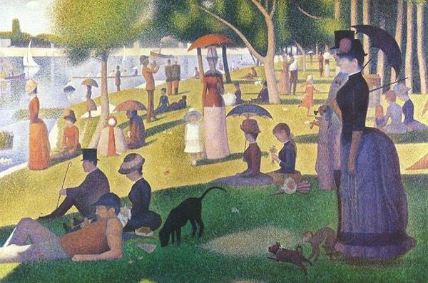 4. Georges Seurat'ın eşsiz eseri Grande Jatte Adası'nda Bir Pazar Öğleden Sonrası'nda en çok hangi renk seni kendine çekti peki?