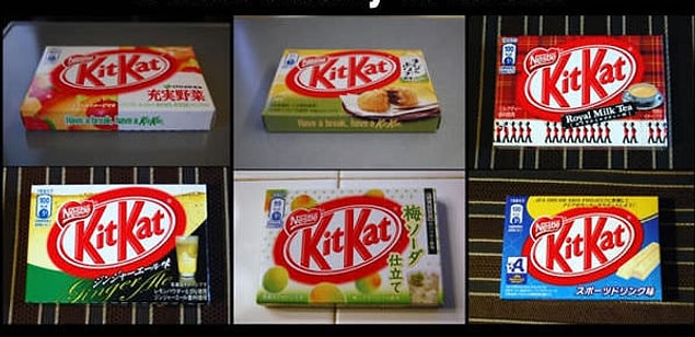 12. Pek çok farklı çeşitte KitKat...