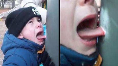 İnsanın Başına Ne Gelirse Dilinden Gelirmiş: Buzlu Direğe Dilini Yapıştıran Çocuk