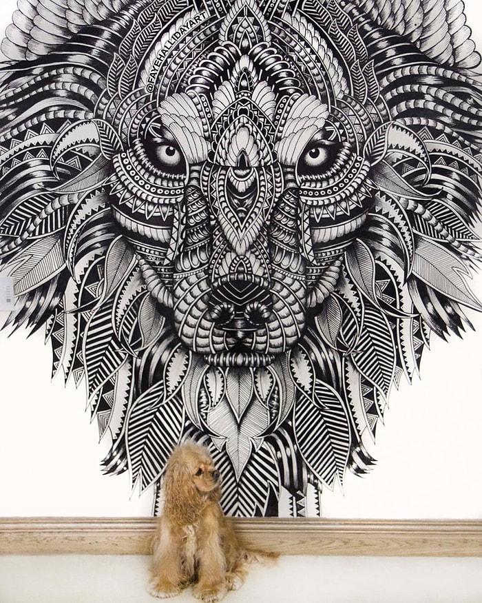 26 Saatini Harcayarak Odasının Duvarını Sanat Galerisine Çeviren Sanatçı