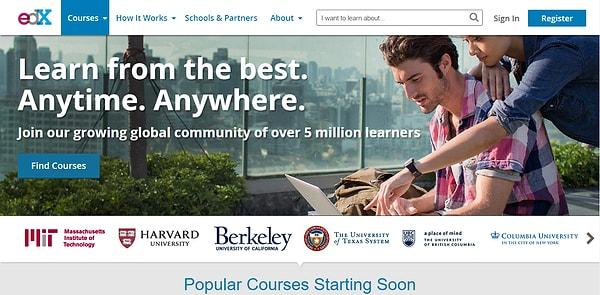 1. edX: Harvard, Berkeley gibi en iyi üniversitelerden ücretsiz dersler alın