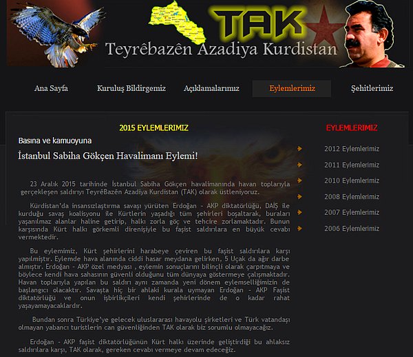 PKK'ya bağlı 'TAK' örgütü, sorumluluğu üstlenmişti