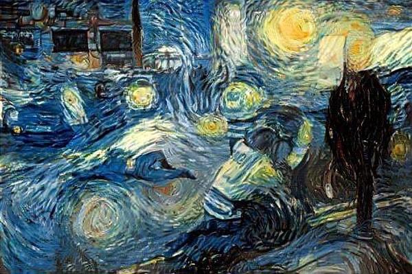 7. Vincent Van Gogh'un "Yıldızlı Gece" tablosuna,