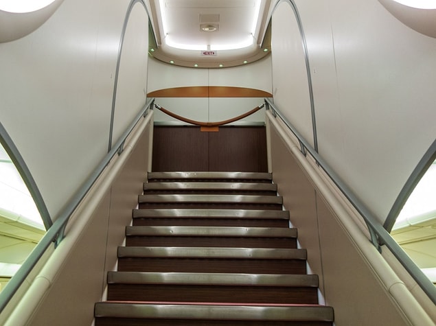 9. Suites Class yolcularının kaldığı yer Business Class'tan işte böyle gözüküyor.