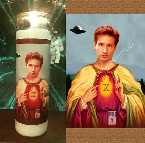 8. Неординарная свеча с Фоксом Малдером.