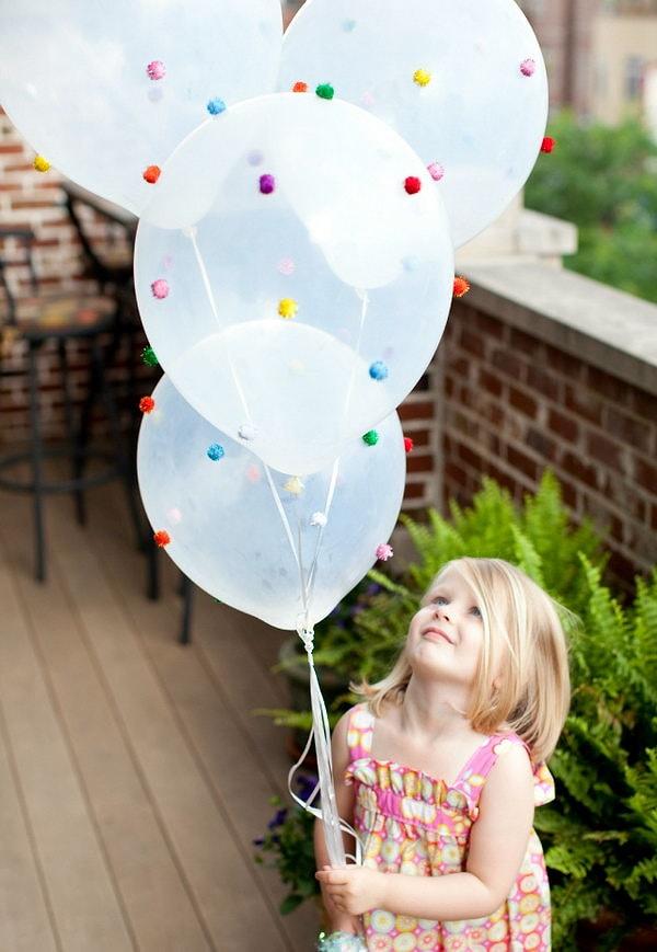16. Minik ponponlar balonunuza renk katabilir!